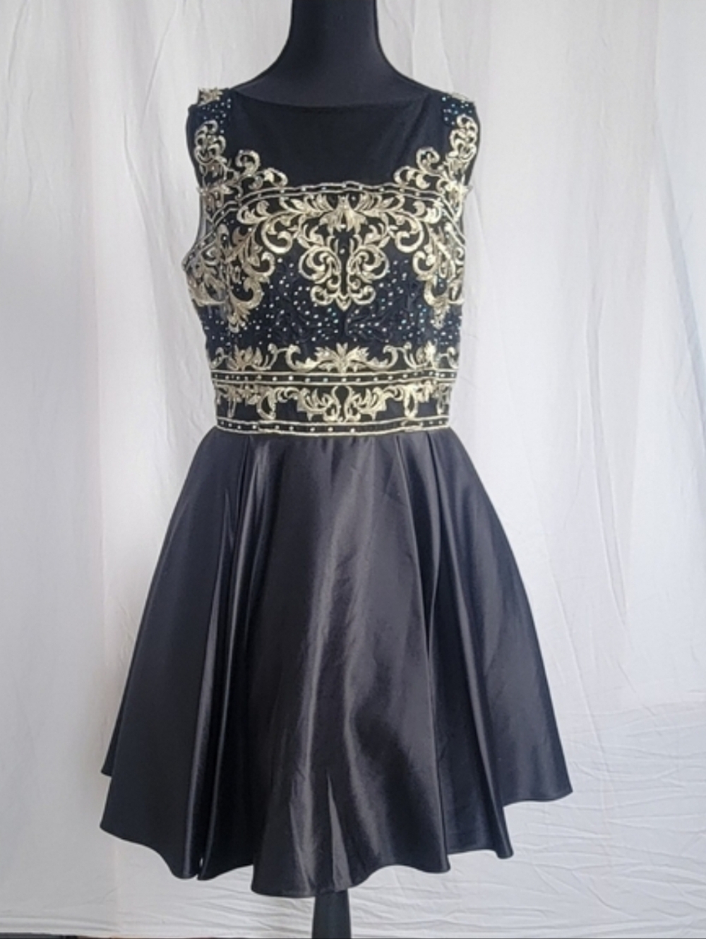 Black and Gold Embellished Dress
